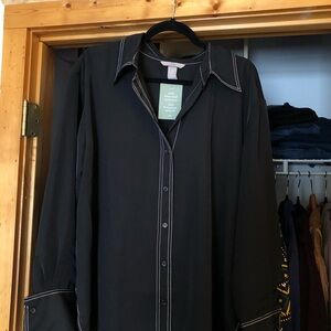 H&M Black Shirt with White Accents